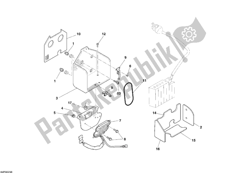 Tutte le parti per il Portabatteria del Ducati Superbike 999 RS 2005